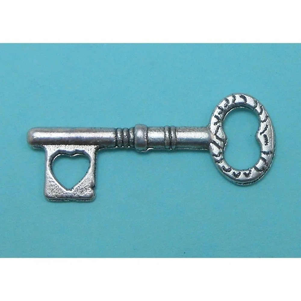 6pcs Key Charms, heart, jewelry making‎